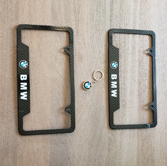 Set of 2 BMW license plate frame & Keychain gift